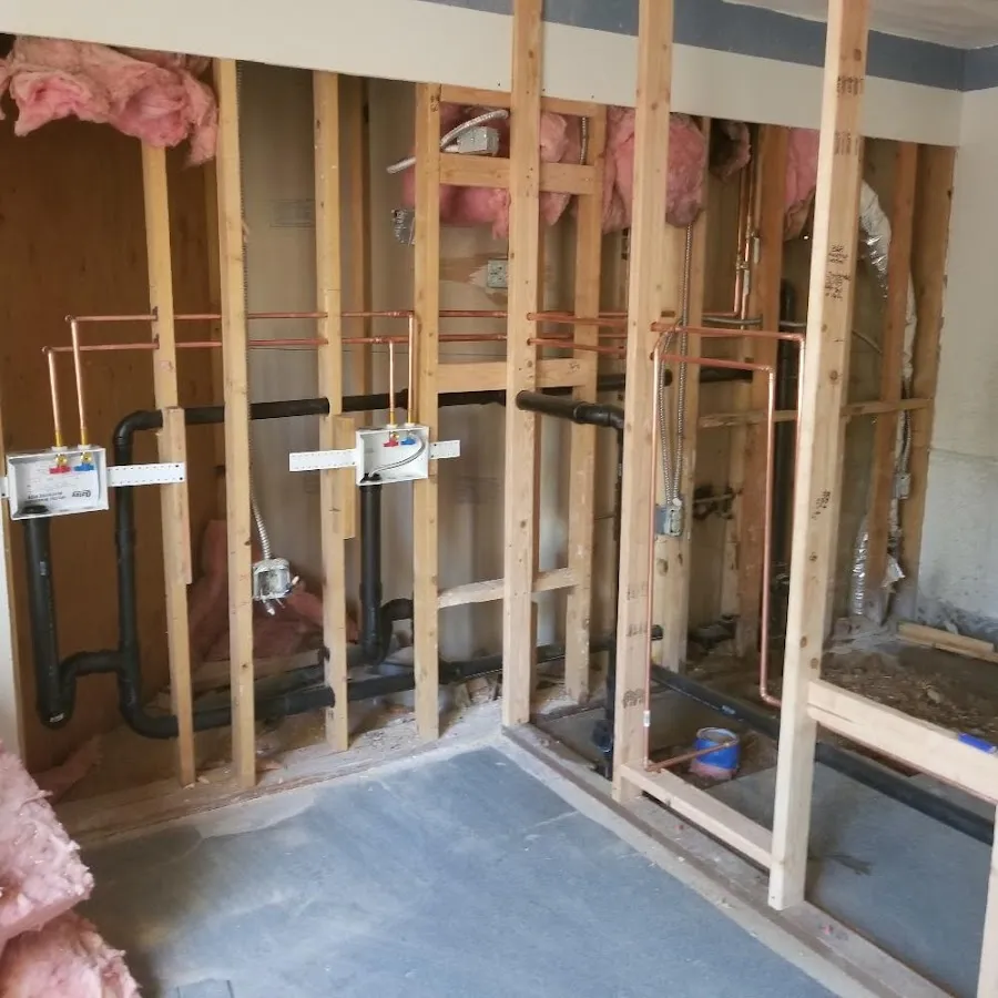 Copper pipe rough-in and plumbing installation in Aberdeen